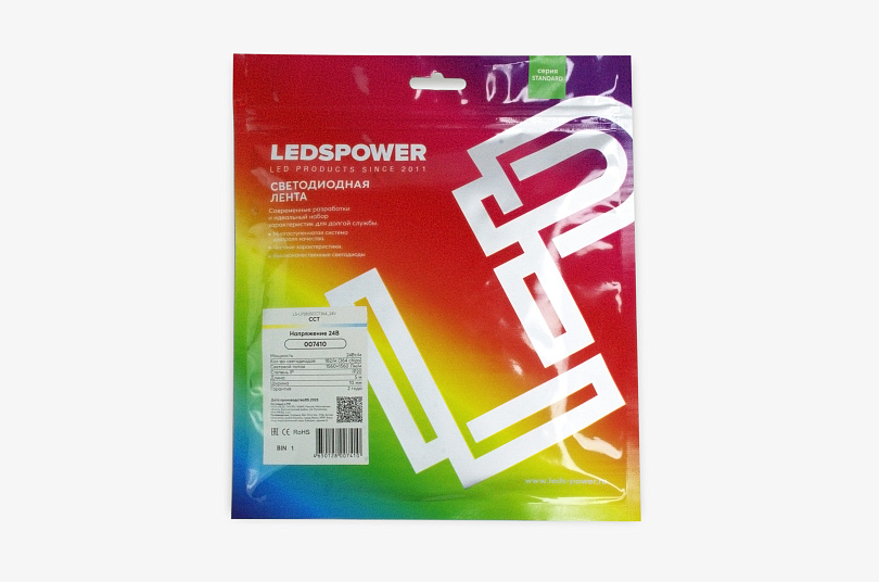 Изображение галлереи товара - Светодиодная лента LEDS POWER 2835 182/м (364 chips) max 24Вт/м 24В CCT / 6