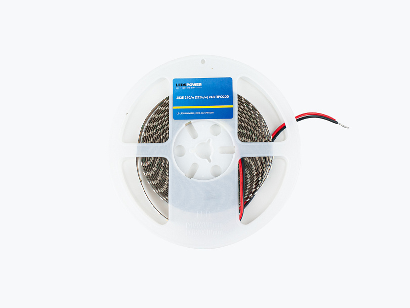 Изображение галлереи товара - Светодиодная лента LEDS POWER узкая двухрядная 10мм 2835 240/м (22Вт/м) 24В теплая, серия ПРО200 / 1