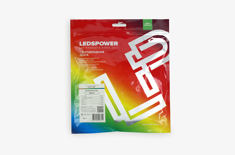 Изображение галлереи товара - Светодиодная лента LEDS POWER MAGIC RGB "бегущий огонь" 3535 96/м (15Вт/м) 24В / 4