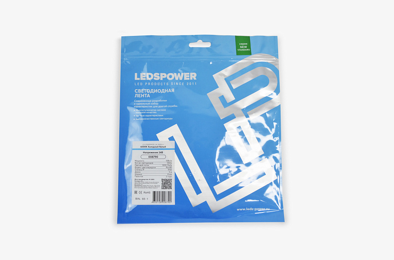 Изображение галлереи товара - Светодиодная лента LEDS POWER 2835 120/м (10Вт/м) 24В холодная / 4